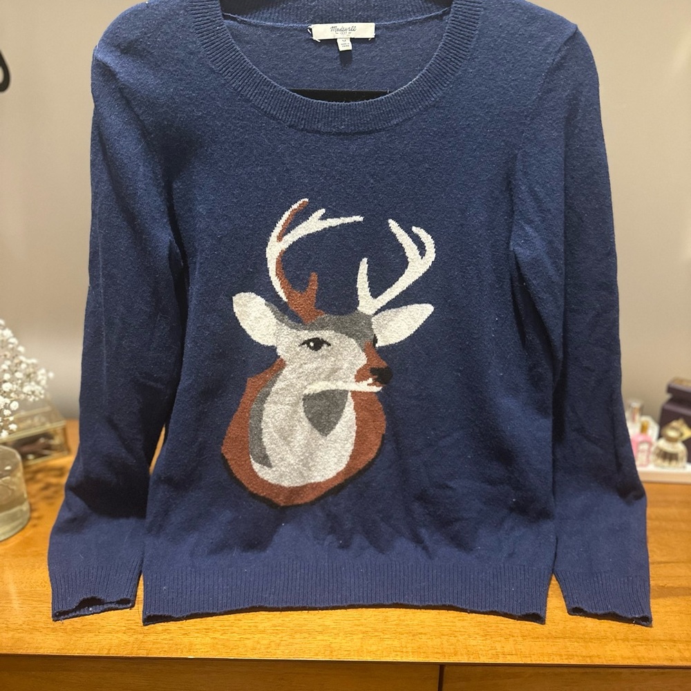 Madewell Navy Deer Sweater
